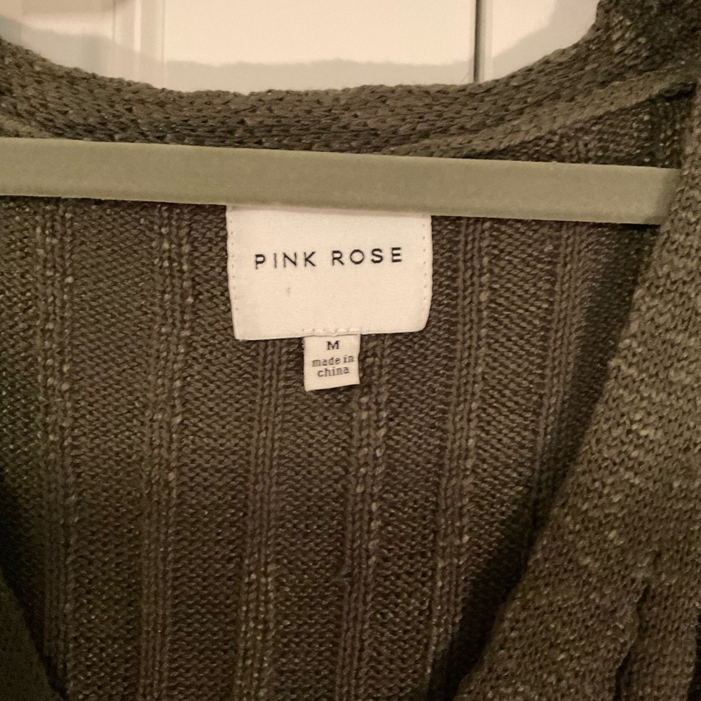 Pink Rose Women's Olive Cardigan - Picture 2 of 4